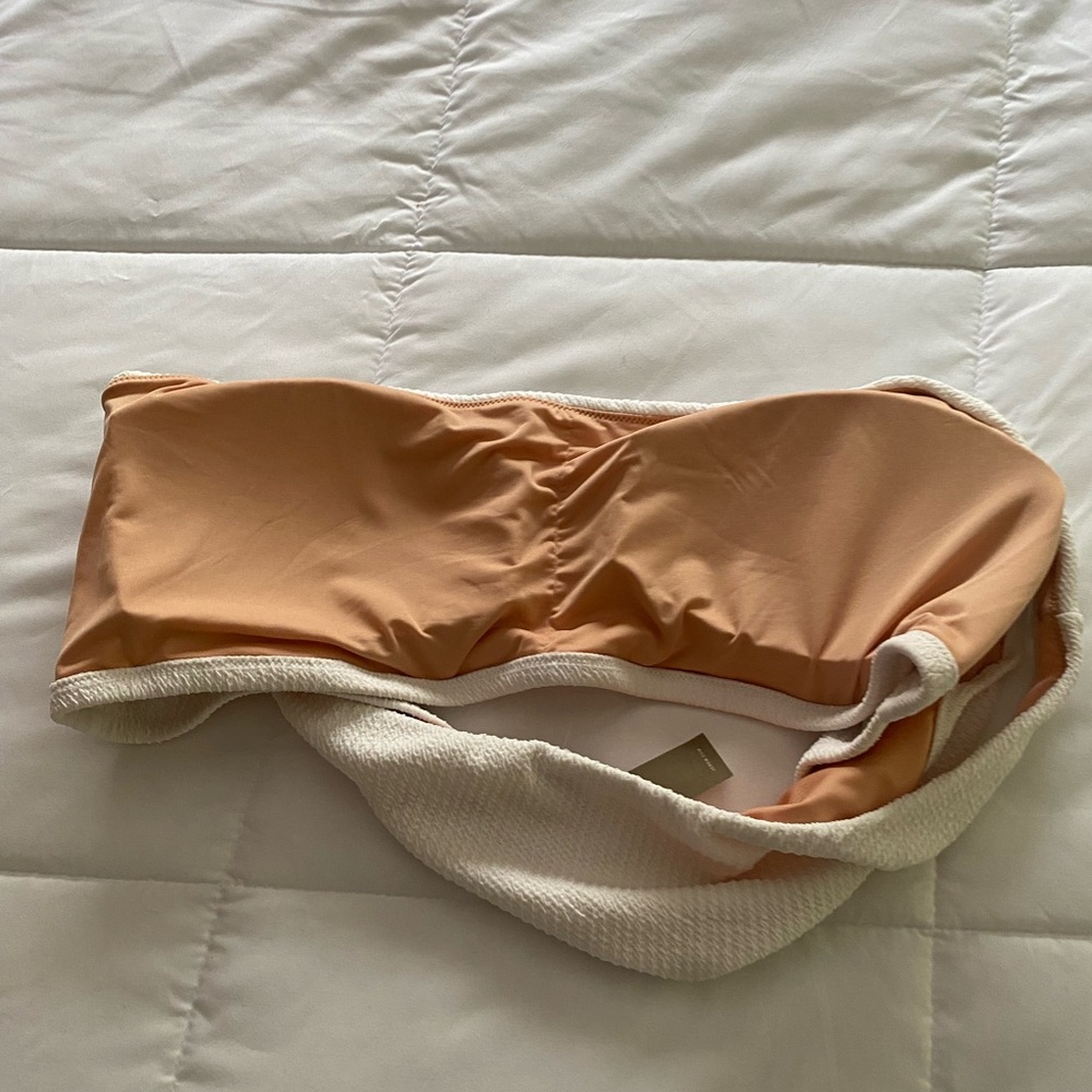 NWT J.CREW white textured one shoulder bikini bathing suit top size 3x - Picture 3 of 9